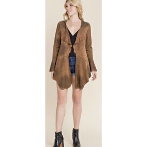 Vocal Camel Suede Sweater Size L NWT